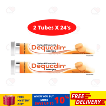 DEQUADIN Citrus Lozenges (Dequalinium) Sore Throat 24&#39;s x 2 Tubes - $22.15