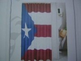 Puerto Rico Flag Shower Curtain 70x72 Polyester - £19.65 GBP