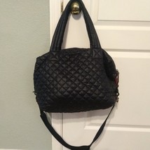 MZ Wallace Travel Jimmy Black Quilted Leather Tote Shoulder Crossbody Strap - $148.50