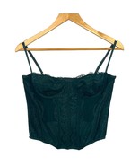 Out From Under Corset Top Womens Large Green Sheer Lace Boned Underwire ... - $34.71 CAD