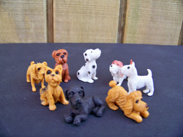 Miniature Dollhouse Dog Puppies Figurine Lot 8 Count - $6.99