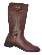 Karen Scott Women&#39;s Deliee Wide Calf Riding Boots Cognac Brown Size 11 - £23.37 GBP