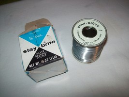 Vtg New JW Harris 10001 Stay Brite 1/8&quot; Silver Bearing Solder  1 Pound S... - $49.49