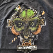 Harley-Davidson Motorcycles Graphic Print T-Shirt Black Small Skull Clov... - $26.45