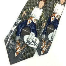 THE SATURDAY EVENING POST GRAY Brown Silk Necktie Novelty Ties IN13-204 New - £15.56 GBP