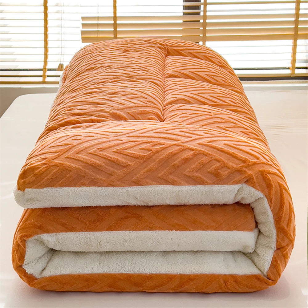Thickened Warm Lamb Velvet Mattress Winter Single Double Tatami Cushion Bed Mat - £8.14 GBP+