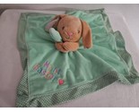 Baby Starters My Ist Easter Bunny Security Blanket Green White Polka Dot... - $14.83