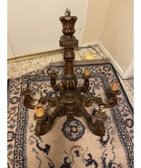 Vintage Ornate  wood Chandelier 6 lights arms Ceiling Light lamp - €463,66 EUR