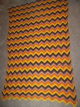 VINTAGE Afghan Crochet CHEVRON 40&quot;x70&quot; Blanket Handmade Throw Bed Couch - £39.56 GBP