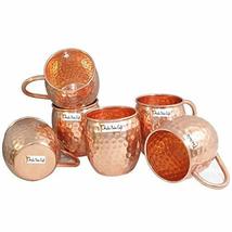 Set of 6 - Prisha India Craft  Copper Barrel Mug Hammered for Moscow Mules 520 M - £54.77 GBP