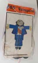 Vintage Halloween Die Cut Vampire  Jointed Wall Hanging 45&quot; 1985 Peck Inc. - £34.33 GBP