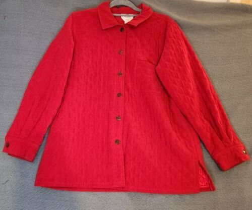 Vtg Talbots Women’s Quilted Jacket Button Up Sz M Long Sleeve Red Winter... - $24.70