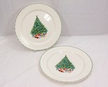 Arcopal Christmas Tree Chop Plates Platters 12&quot; Set of 2 - £23.11 GBP