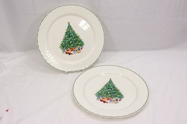 Arcopal Christmas Tree Chop Plates Platters 12&quot; Set of 2 - $29.39