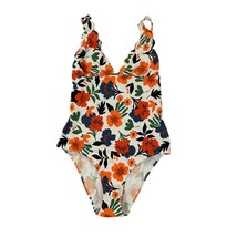Monoprix France one piece floral swim suit sz small - $12.34