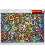 Disney Heroes Stained Glass Mickey Mouse Large Counted PDF Cross Stitch ... - $4.80 CAD