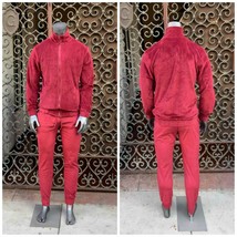 Men&#39;s Burgundy Velour Tracksuit - $139.00