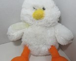 White Duck Plush yellow bill bow orange feet shaggy fur Goffa International - $15.58