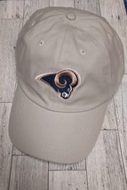 St Louis Rams Tan Beige Hat Cap Hook &amp; Latch Blue &amp; Gold Logo LA - £4.70 GBP