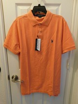 U.S. POLO ASSN. Men&#39;s Ultimate Pique Short Sleeve Polo Shirt XXL Orange Heather - £26.45 GBP