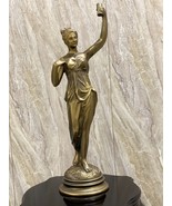 Bronze Statue Female Sculpture Alphonse Mucha Home Decorative Signed 4RP607 - $291.56