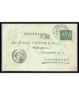 1906 NETHERLANDS Post Card - Apeldoorn to Groningen R16  - $2.96