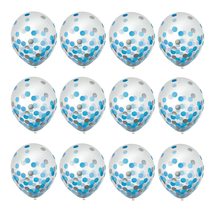 Latex Confetti Balloons - Clear Balloon Decorations With Blue and Metall... - £10.58 GBP