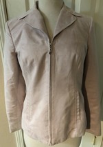 Evan-Picone Light Pink Faux Suede Full Zip Long Sleeve Jacket Women’s Size 6 - $12.86