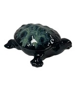 Van Briggle American Art Pottery Turtle Trinket Box Green Drip Clay Shel... - $140.24