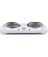 Double/Dual Electric Burner Hot Plate White Enamel NEW FREE SHIPPING - $47.47 CAD