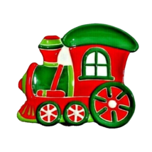 Holiday Train Kitchen Spoon Rest Ceramic Utensil Holder Plate Stoneware ... - $24.34