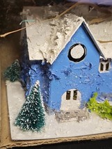 Kurt Adler Paper Putz Christmas Village Blue Cottage The Early Years 200... - $39.59