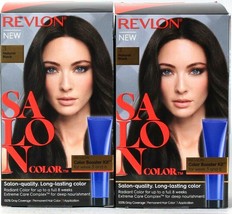 2 Revlon Salon Color 3 Natural Black Long Last 100% Gray Cover Permanent Dye - £18.86 GBP
