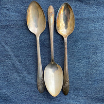 Queen Bess Tudor Plate Oneida Serving Spoons Silver Plate 46&#39; Community Set of 3 - £8.36 GBP