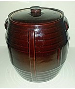 Robinson Ransbottom Barrel Cookie Jar 9&quot; Vintage Brown Canister Whiskey ... - £32.04 GBP
