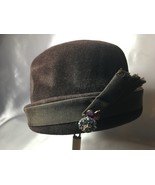 LaBelle Brown Felt Cloche, 1950s hat, labelle, la belle, brown felt hat, cloche - $38.50