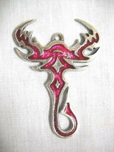 Wicked Tribal Scorpion Tattoo Look With Pink Inlay Pewter Pendant Adj Necklace - £11.21 GBP