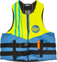 Fly Racing Mens Neoprene Floatation Vest Life Jacket Blue/Hi Vis/Teal 2XL - £87.66 GBP