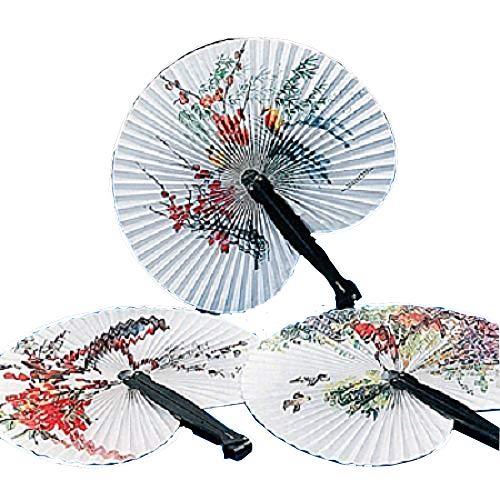 Lot of 12 Paper Oriental Folding Fans Wedding Asst Styles - $6.74