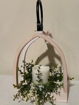 Led Candle Lantern with greens and built in Timer image 3