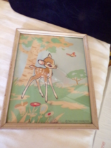 Vintage BAMBI Old Print Walt Disney Productions Framed picture - £31.61 GBP