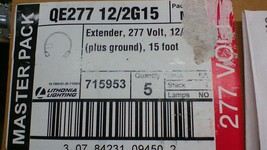 (5) New Lithonia QE277 12/2G15 QUICK-FLEX Extender Cable Assemblies / 15FT Long - $26.59
