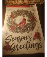Window Clings Seasons Greetings Red Cardinal - €9,48 EUR
