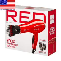 Hair Blower Blow Dryer with 3 Comb Attachments Red for Styling Straighte... - $32.54