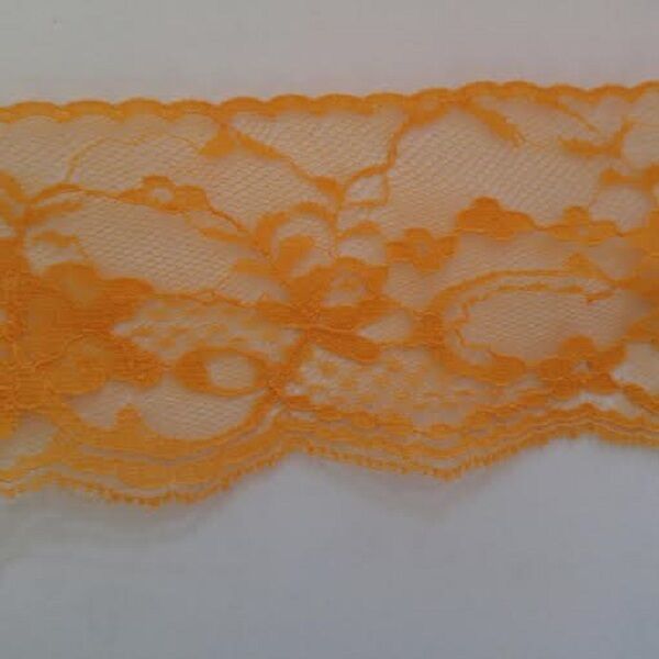 3 yards Neon Coral Dark Red  Double Scalloped Lace Trim 2 5/8 USA - $1.29