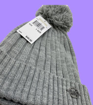 Michael Kors Gray Knit Pom Beanie One Size Nwt Msrp $48 - £27.58 GBP