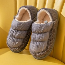 Women Plush Fur Slippers For Winter Warm Flats Shoes Men Homewear Fuzzy Casual S - £31.44 GBP