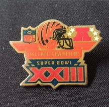 Vintage Cincinnati Bengals 1988 AFC Champions NFL Lapel Pin Super Bowl XXII Rare - $18.69