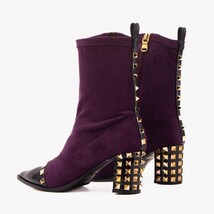 The Amethyst Studded Deep Purple Suede Leather Women’s Boot image 4