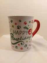 Royal Norfolk &quot;Happy Pawlidays&quot; Christmas Mug with Paw &amp; Starburst MCM - £9.34 GBP